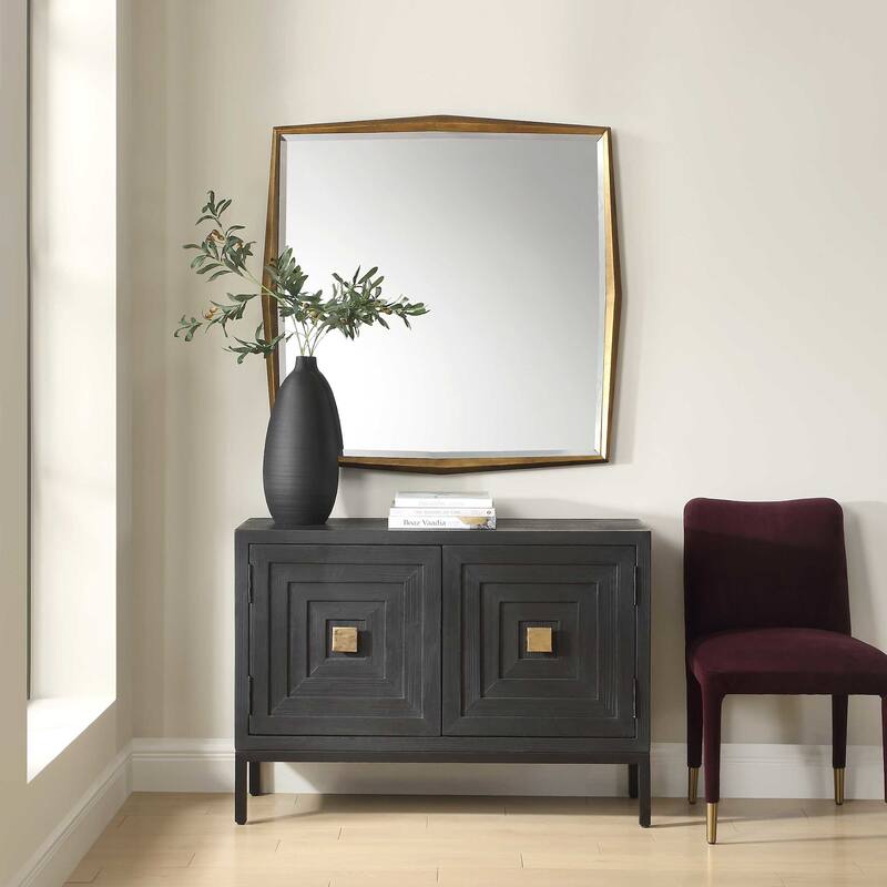 Uttermost 08258 On Point 40" Square Beveled Wood Framed Accent Mirror