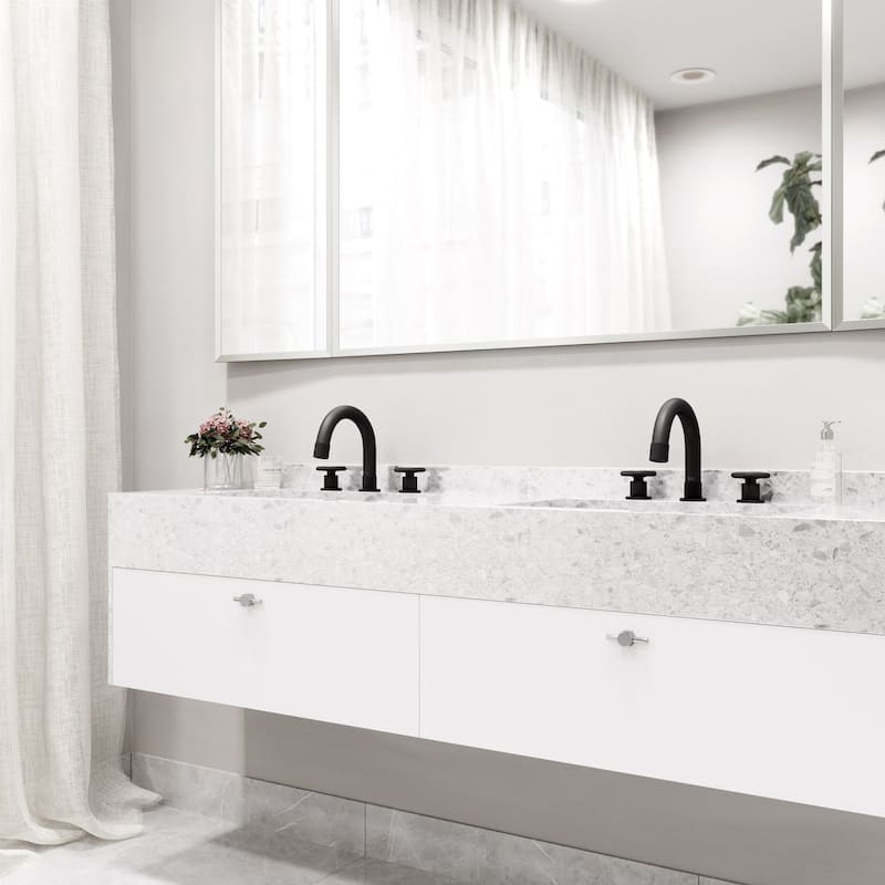 Vigo VG01306 Wythe 1.2 GPM 8" H Double Handle Widespread Bathroom