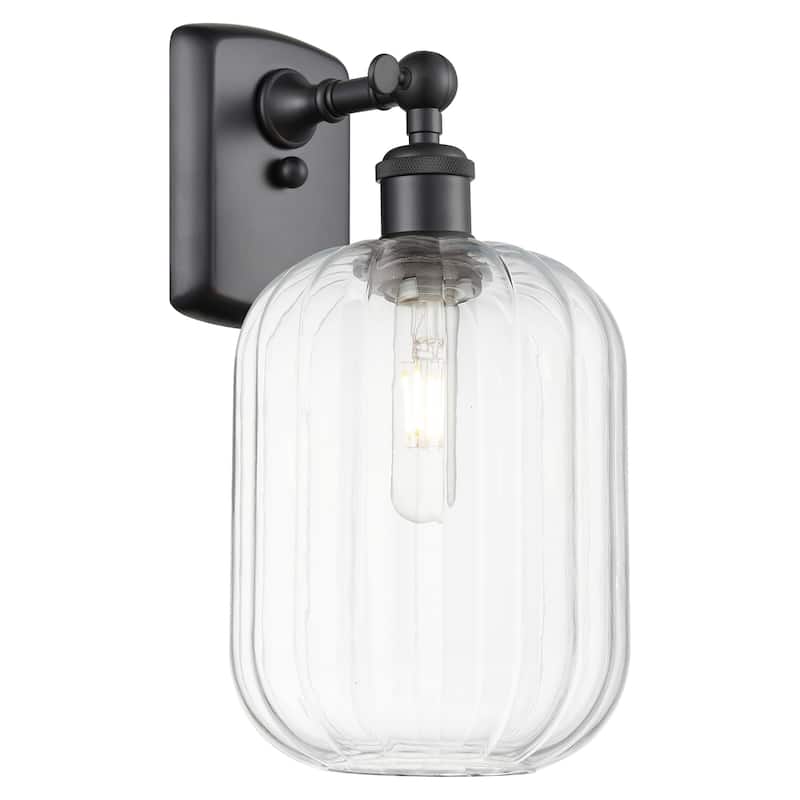 Innovations Lighting 516-1W-13-7 Preston Sconce Preston 13" Tall Wall - Matte Black / Clear