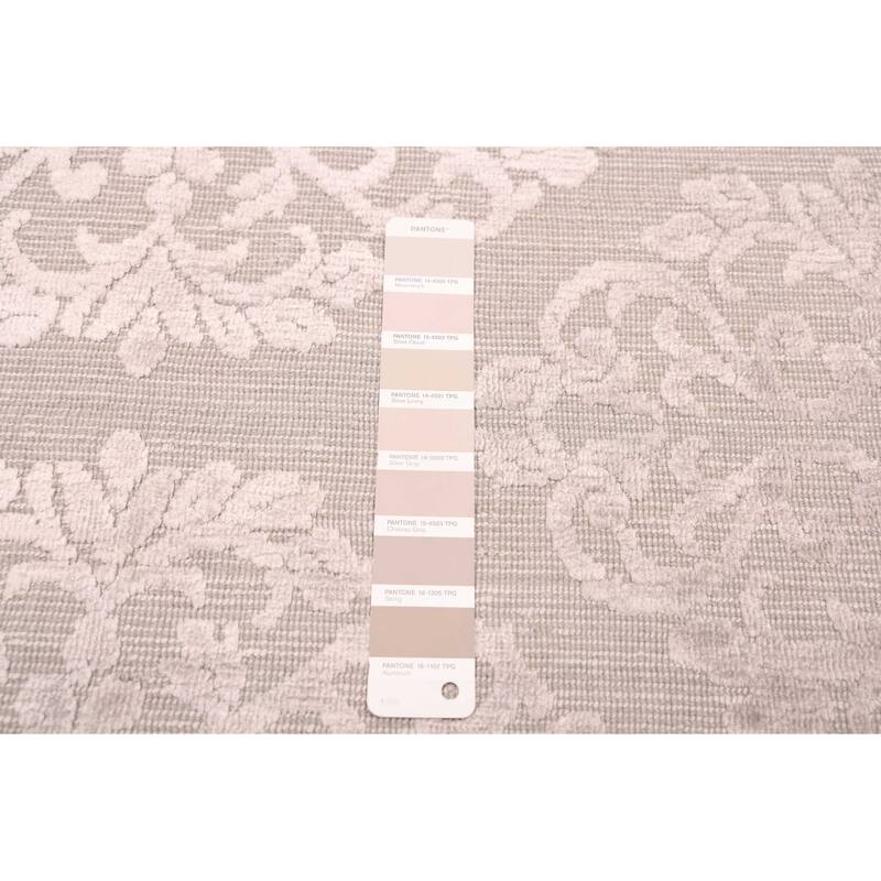 ECARPETGALLERY Hand Loomed Elysian Grey Viscose, Wool Rug - 6'6 x 9'9