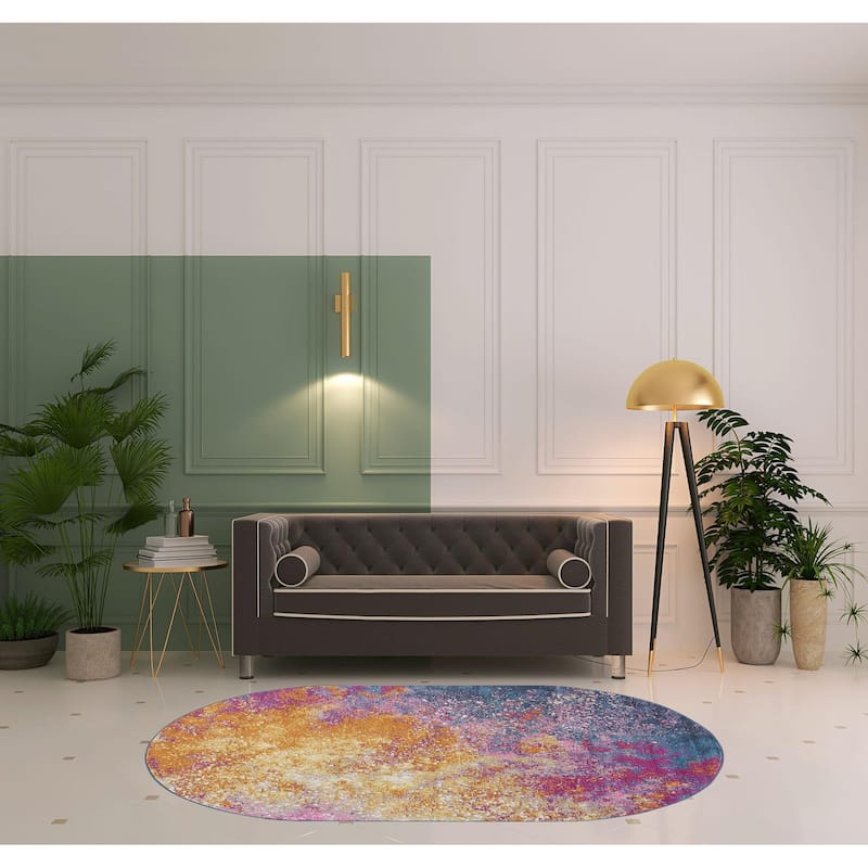 Roni Power Loomed Abstract Area Rug By HomeRoots - 5' x 8'
