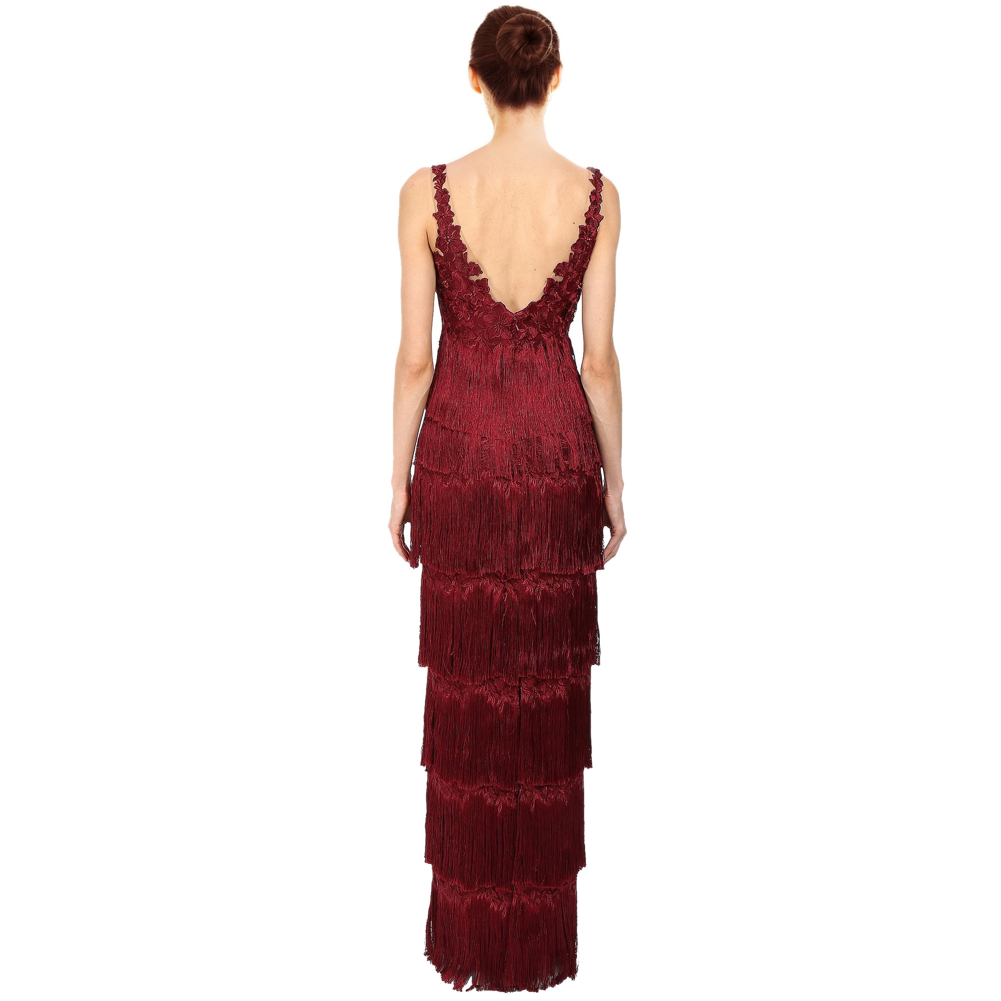 marchesa notte fringe gown