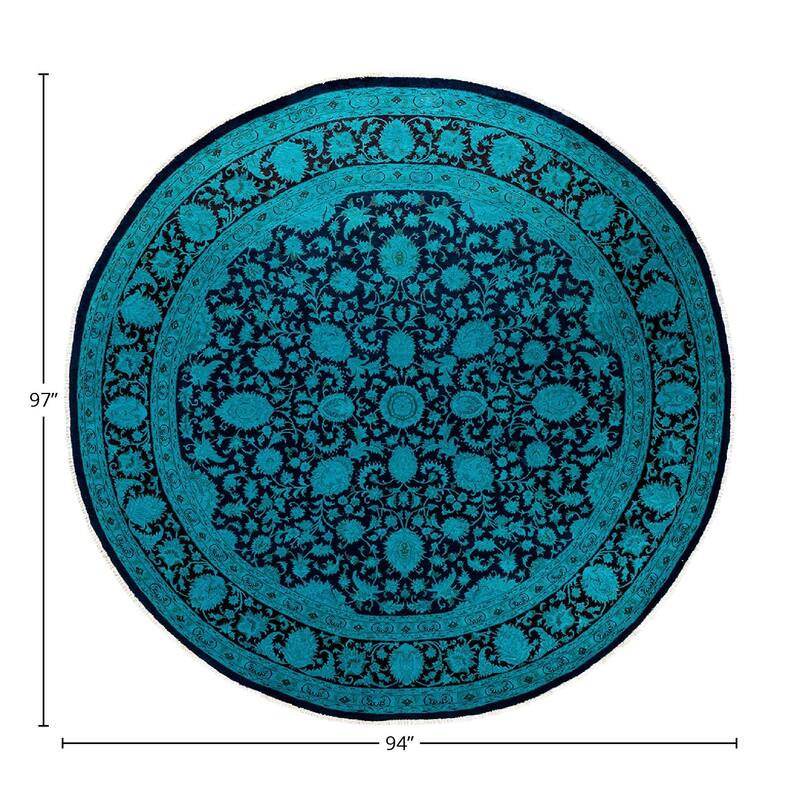 Fine Vibrance, One-of-a-Kind Hand-Knotted Area Rug - Purple, 7' 10" x 8' 1" - 7' 10" x 8' 1"