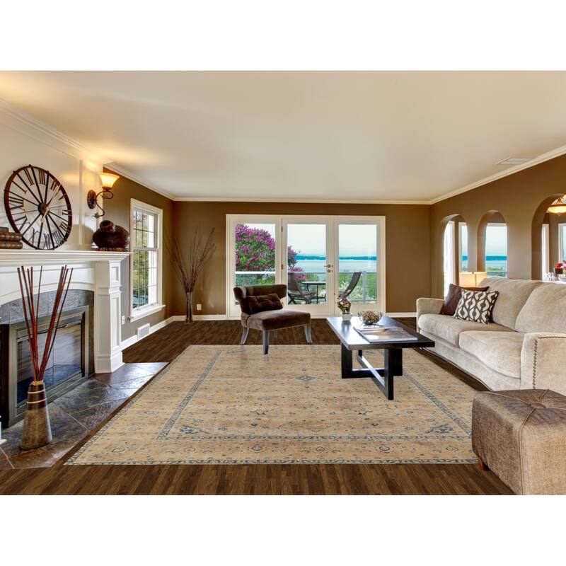 Hand Knotted Oriental 100% Wool Carpet Traditional Floral Oranges & Rust Mashad Area Rug - 12' 9'' X 9' 2''