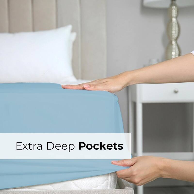 CGK Linens Microfiber Extra Deep Pocket 18" - 24" Inch Fitted Sheet