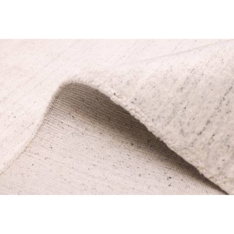 ECARPETGALLERY Hand Loomed Ananda Light Grey Viscose, Wool Rug - 9'0 x 12'0