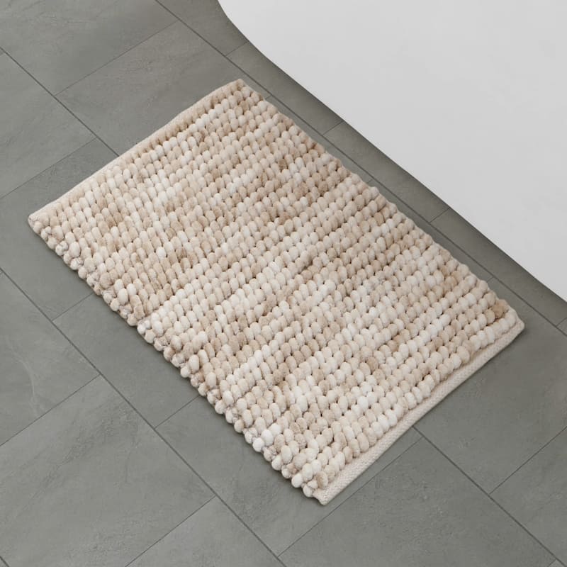 French Connection Space Dye Chunky Chenille Bath Rugs - 17"x24" - Sand