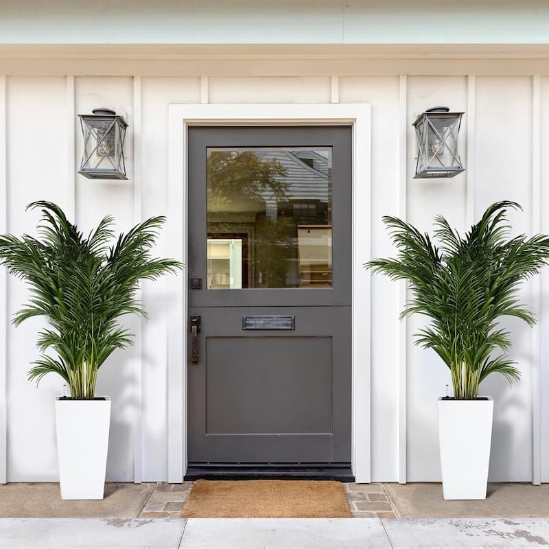 Set of 4 Outdoor Indoor Planter Pots with Drainage Holes, Water Level Monitor, Inner Bucket