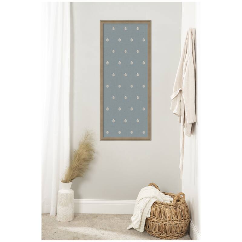 Kate and Laurel Pinboard Blue Botanical Block Print