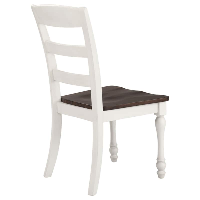 Madelyn Coastal White Wood Dining Side Chair (Set of 2)