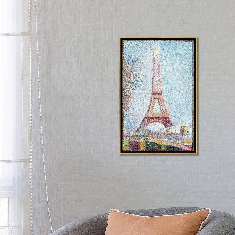 iCanvas "The Eiffel Tower, 1889" by Georges Seurat Framed Canvas Print