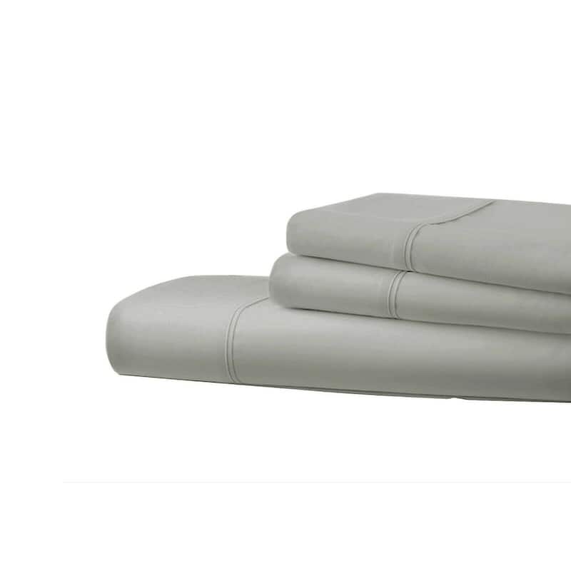 1800 Series 6 Piece Egyptian Cotton Feel Soft Sheets Deep Pockets 4 Pillowcases - Silver - Full