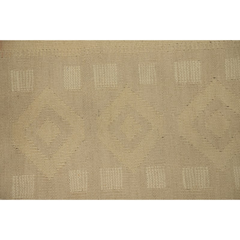 Hand Woven Oriental 100% Wool Carpet Southwestern Tribal Beige & Ivories Kilim Area Rug - 3' 9'' X 2' 1''
