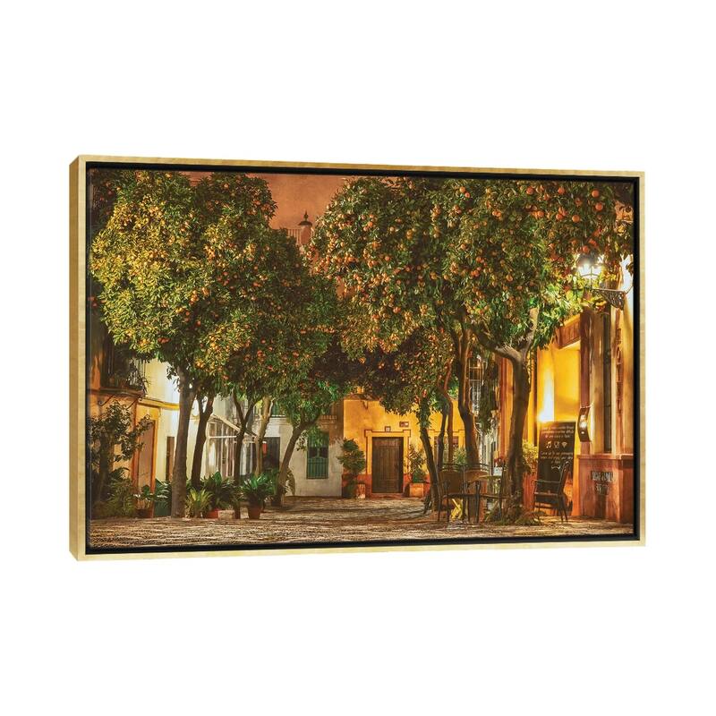 iCanvas "Night in Sevilla" by Lars van de Goor Framed - Gold - 18x26