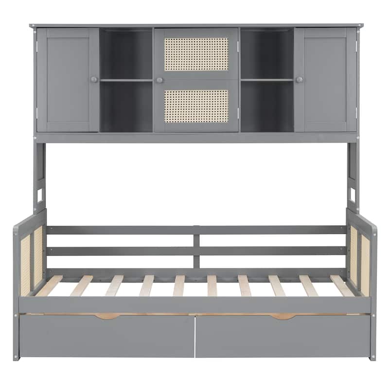 Twin Size Wooden Daybed With 2 Drawers