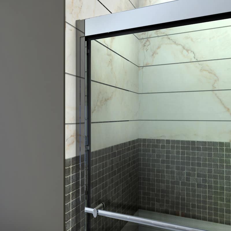 DreamLine Duet 32 in. D x 60 in. W x 74 3/4 in. H Bypass Sliding Shower Door and Shower Base Kit - 32" x 60"