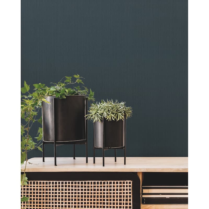 Warner Warren Teal Striated Wallpaper