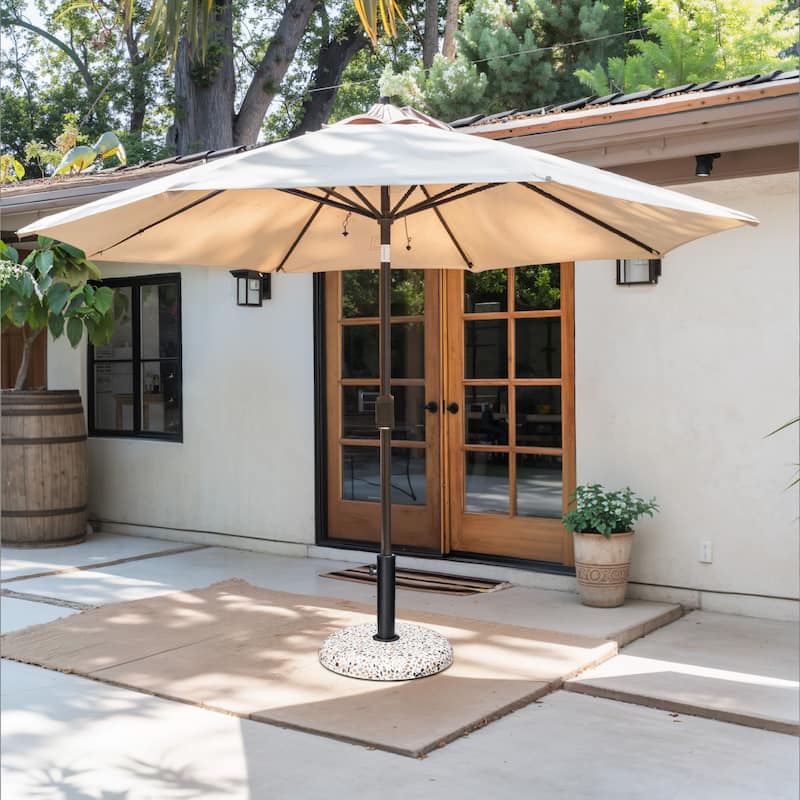 Pellebant Outdoor Patio Market Umbrella Stand with Concrete-Cobble Finish
