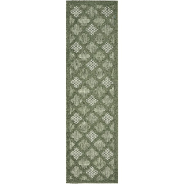 slide 2 of 3, Nourison Easy Care Indoor/Outdoor Moroccan Trellis Area Rug 2' x 6' - Green