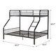 preview thumbnail 3 of 7, Twin XL Over Queen Bunk Bed with Guardrails and Ladder, Black