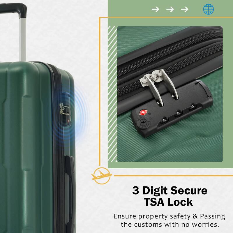2 Piece Luggage Set with Bags Expanable Spinner Wheels ABS Lightweight Suitcase with TSA Lock 20inch+24inch