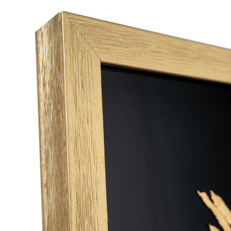 HomeRoots Starburst Gold Shadowbox Frame Textual Art Wall Art