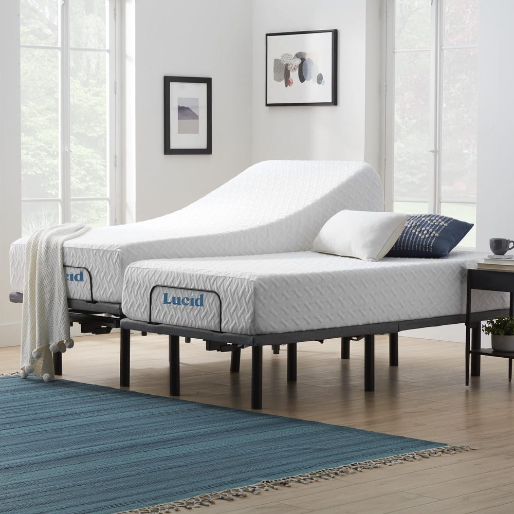 Lucid 12-inch Gel Memory Foam Mattress and Adjustable Base Set