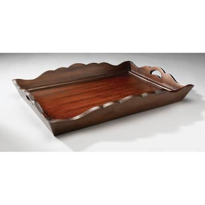 Aa Importing 43554-Wl Wooden Serving Tray - 4 X 24.5 X 18.5 inches