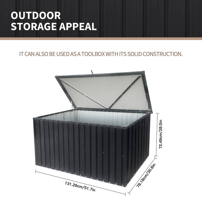 Metal storage box, outdoor tool and toy storage box
