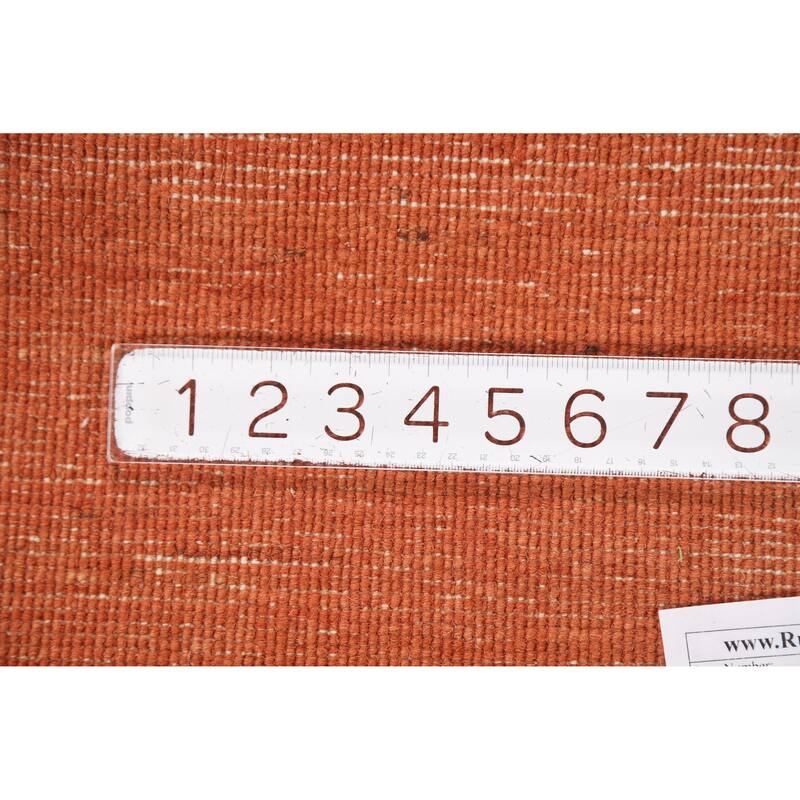 Gabbeh Oriental Foyer Rug Orange Handmade Wool Carpet - 2'7"x 4'1"