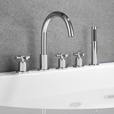 Altair Sorlia Cross Handles Deck-Mount Roman Tub Faucet with Handshower