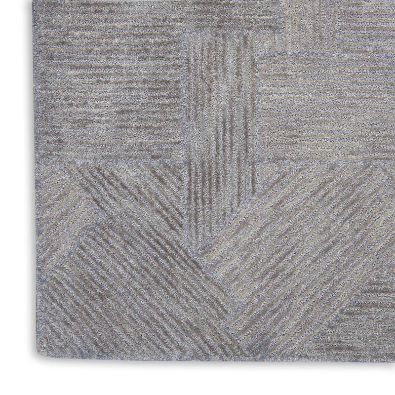 Michael Amini Abstract Linear Shimmer Area Rug