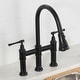 preview thumbnail 49 of 66, Kraus Allyn Traditional 3-Function Bridge Pulldown Kitchen Faucet