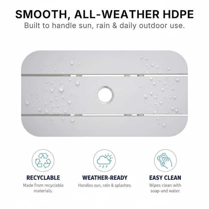 HDPE Poly Lumber Bar Height Patio Table, All-Weather Outdoor High Top Bistro Table, Slatted Top, Easy Assembly