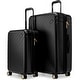 preview thumbnail 1 of 18, ELLE Louvre 2 Piece Expandable Polycarbonate Spinner Luggage Set Black