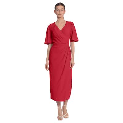 Maggy London Side Drape Midi Dress