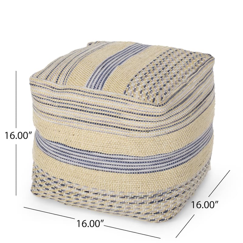Western Handcrafted Fabric Pouf - Multi