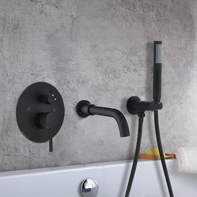 YASINU Modern Wall Mount Bathtub Shower with Handshower Tub Filler Faucet