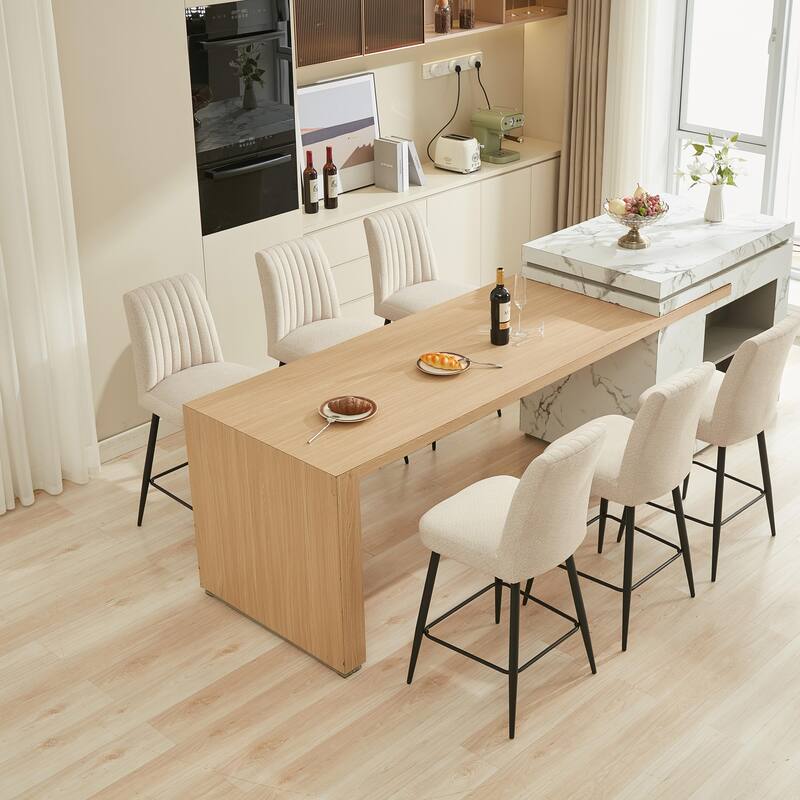 GDFStudio - Marston Contemporary Velvet Bar Chair Set for Kitchen and Restaurant Counters