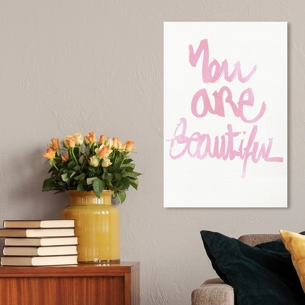 Oliver Gal You Are Beautiful Pink Typography And Quotes Wall Art Canvas Print Inspirational Quotes And Sayings Pink White Overstock 32376854 We're on a mission of turning inspiring quotes into beautiful wallpapers. oliver gal artist co