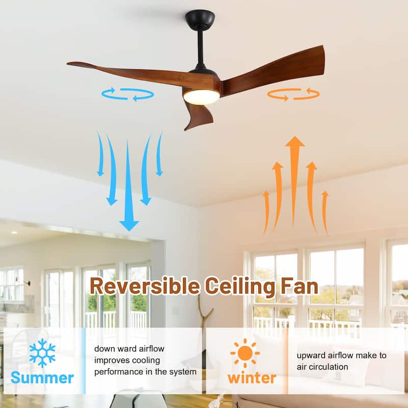 Sofucor 52 Inch Farmhouse Indoor&Outdoor Ceiling Fan with Remote,LED Light Optional