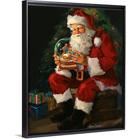 "Santa Believes" Black Float Frame Canvas Art