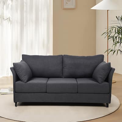Linen Sleeper Sofa with Durable Frame and Deep Seating