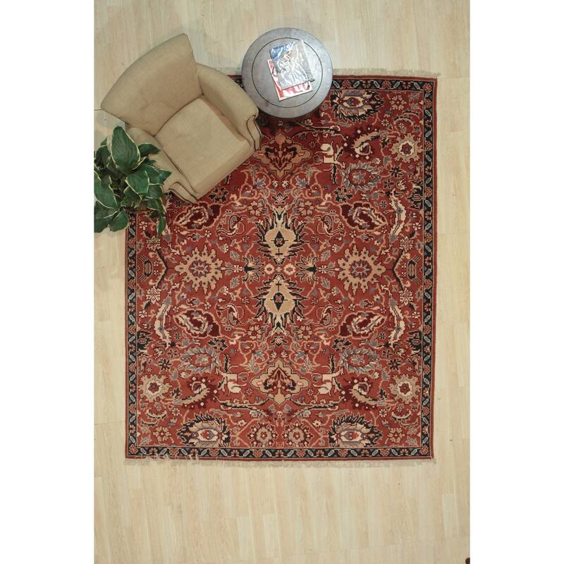 Hand-Knotted Wool Handloom Flat Weave Durrie Rug, 6' x 9', Blue Area Rug, Contemporary Soft Texture for Living Rooms - L