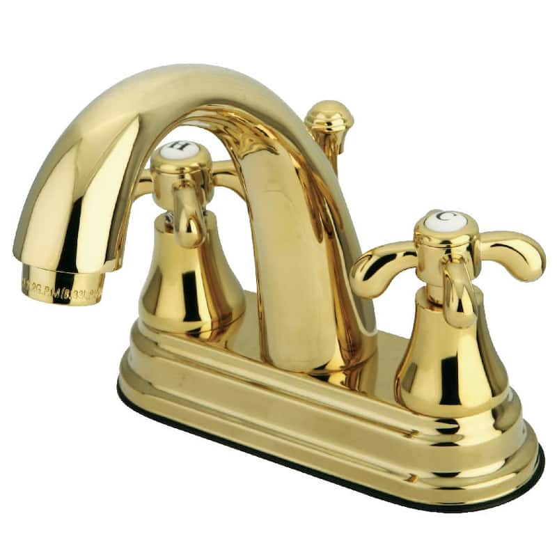 Kingston Brass French Country 1.2 GPM Centerset Bathroom Faucet with - Polished Brass