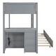 preview thumbnail 12 of 31, Twin Bunk Bed with Trundle, Desk & USB Outlets, Space-Saving Design, Grey