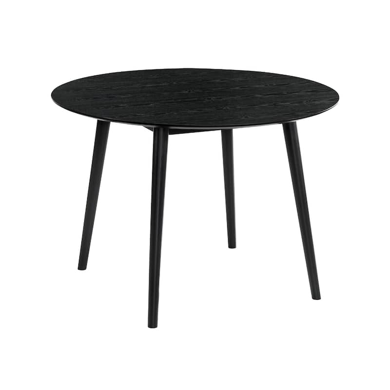 Round Dining Table 42 Inch - Black Wood Table, Scandinavian Style, Modern Dining Room Table, Cozy Meals