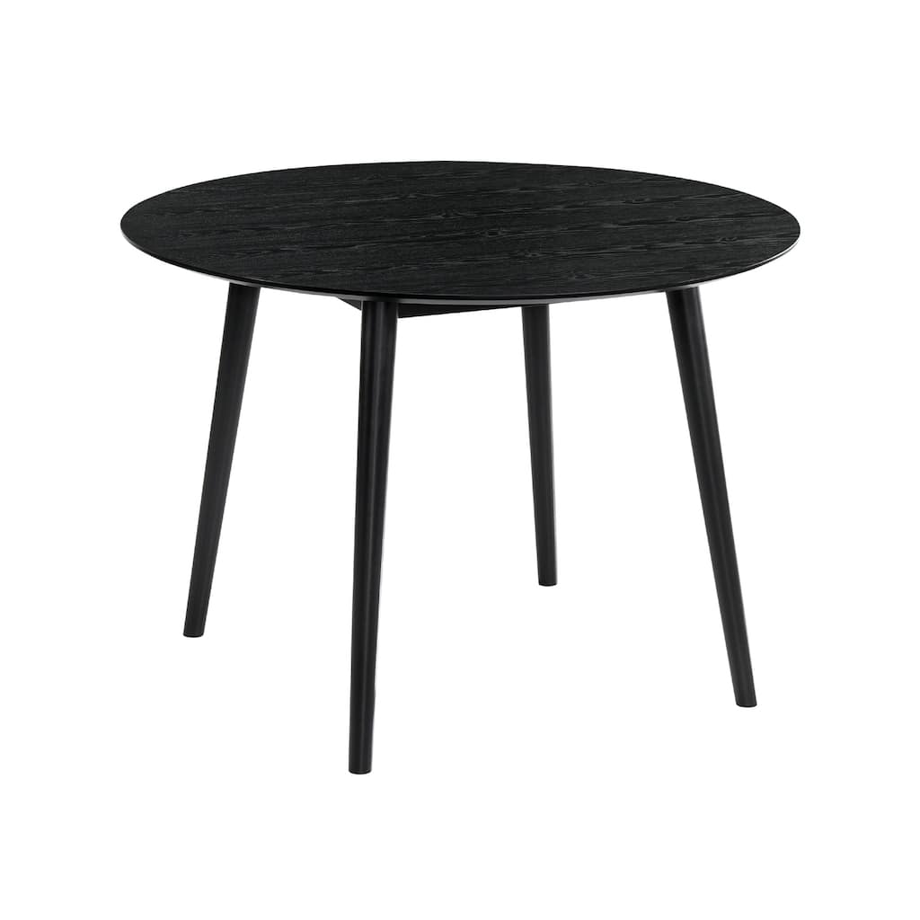 Round Dining Table 42 Inch - Black Wood Table, Scandinavian Style, Modern Dining Room Table, Cozy Meals