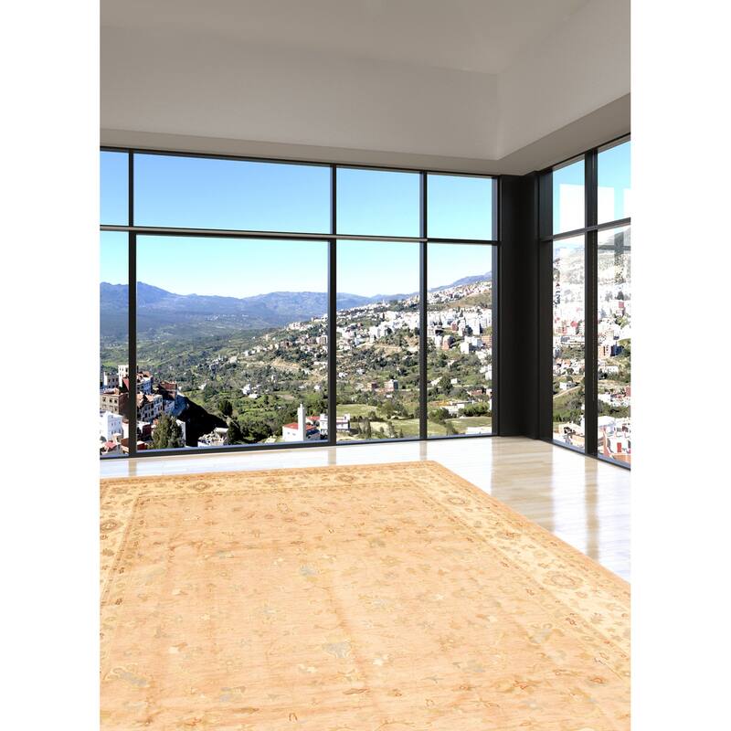 ECARPETGALLERY Hand-knotted Peshawar Oushak Beige Wool Rug - 9'1 x 12'5