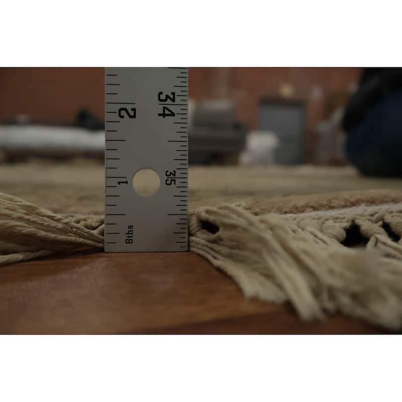 Hand Knotted Oriental 100% Wool Carpet Traditional All-Over Purples Peshawar Area Rug - 8' 2'' X 8' 1''